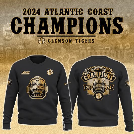 Premium Clemson Tigers Gear - Clemson Tigers Atlantic Coast Champions Limited Edition Sweatshirt 2024 - Unique Gift For Clemson Tigers Fan