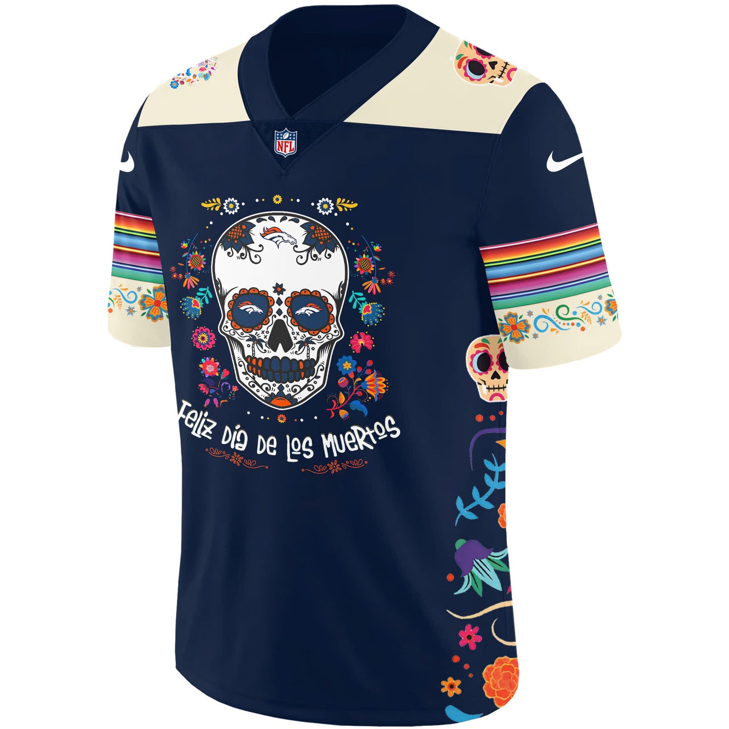 Denver Broncos Jersey 2024 Season - Denver Broncos 2024 Dia De Los Muertos Premium Limited Jersey- Denver Broncos Jersey For Mexican DB01