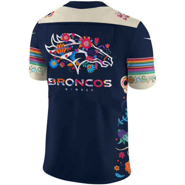 Denver Broncos Jersey 2024 Season - Denver Broncos 2024 Dia De Los Muertos Premium Limited Jersey- Denver Broncos Jersey For Mexican DB01