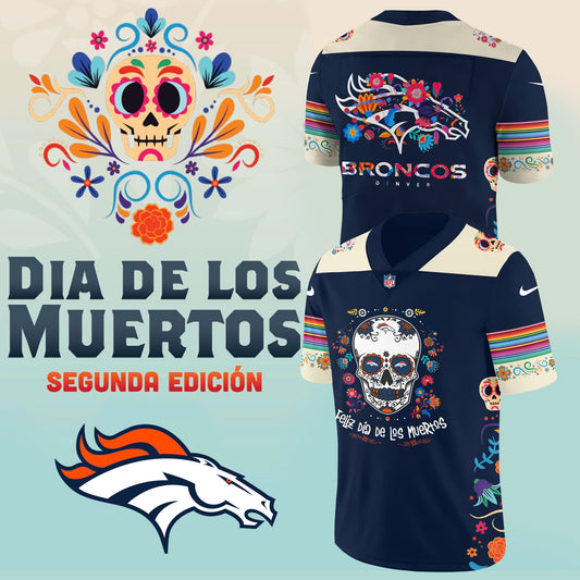 Denver Broncos Jersey 2024 Season - Denver Broncos 2024 Dia De Los Muertos Premium Limited Jersey- Denver Broncos Jersey For Mexican DB01