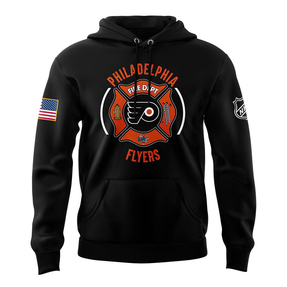 Premium Merch For Loyalists - Philadelphia Flyers x 2024 Firefighter Appreciation Night Premium Limited Hoodie