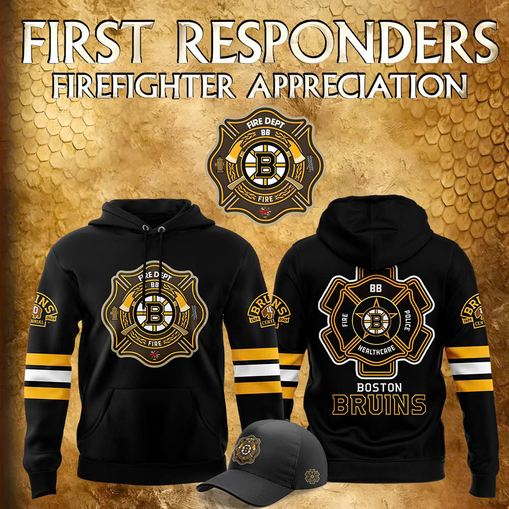 Premium Merch For Loyalists - Boston Bruins x 2024 Firefighter Appreciation Night Premium Limited Hoodie