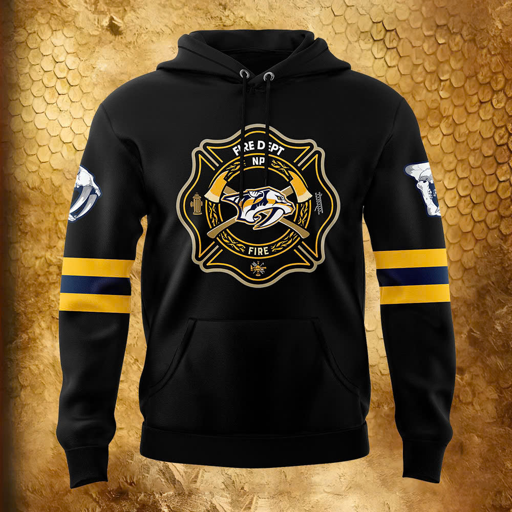 Premium Merch For Loyalists - Nashville Predators Hockey x 2024 Firefighter Appreciation Night Premium Limited Hoodie