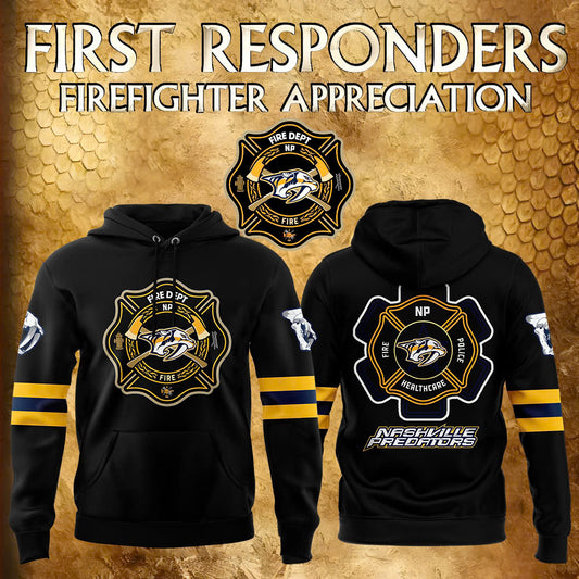 Premium Merch For Loyalists - Nashville Predators Hockey x 2024 Firefighter Appreciation Night Premium Limited Hoodie