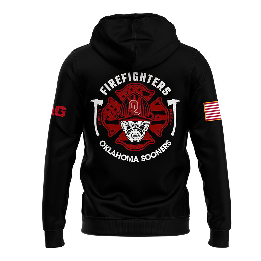 Premium Merch For Loyalists - Oklahoma Sooners Football x 2024 Firefighter Appreciation Night Premium Limited Hoodie