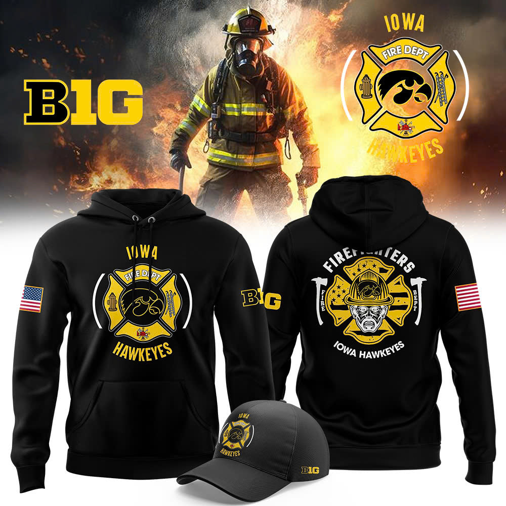 Iowa Hawkeye Football x Firefighter Appreciation Night Premium Limited Pullover Hoodie