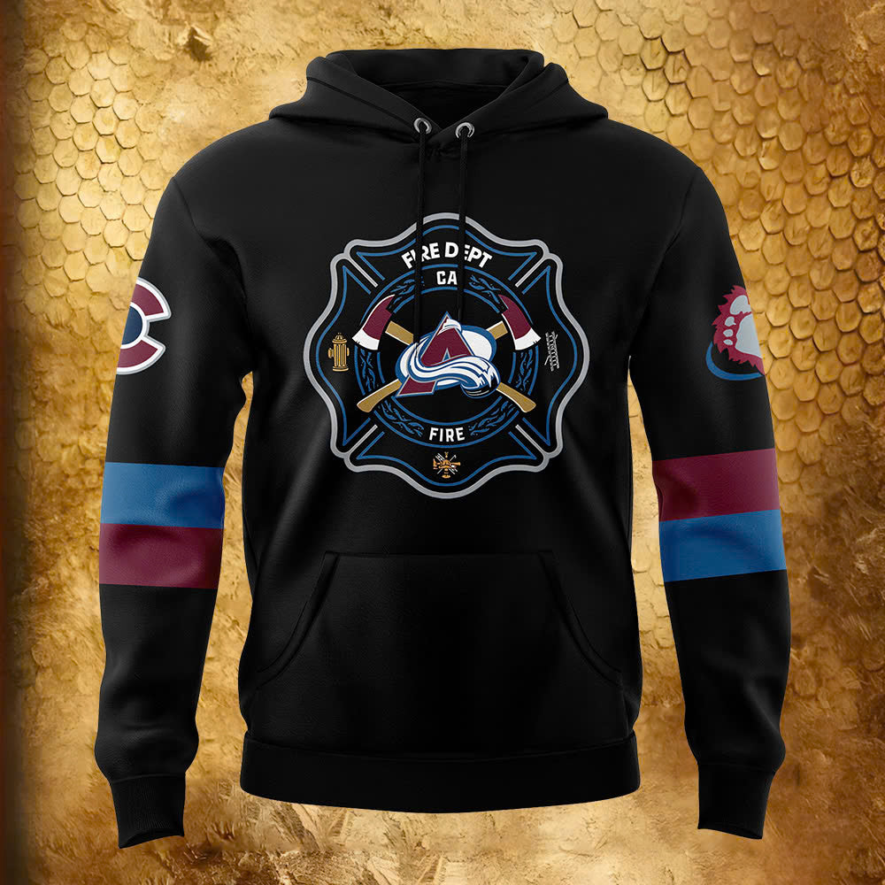 Premium Merch For Loyalists - Colorado Avalanche x 2024 Firefighter Appreciation Night Premium Limited Hoodie