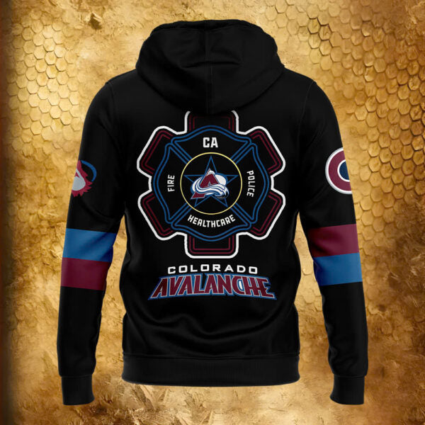 Premium Merch For Loyalists - Colorado Avalanche x 2024 Firefighter Appreciation Night Premium Limited Hoodie