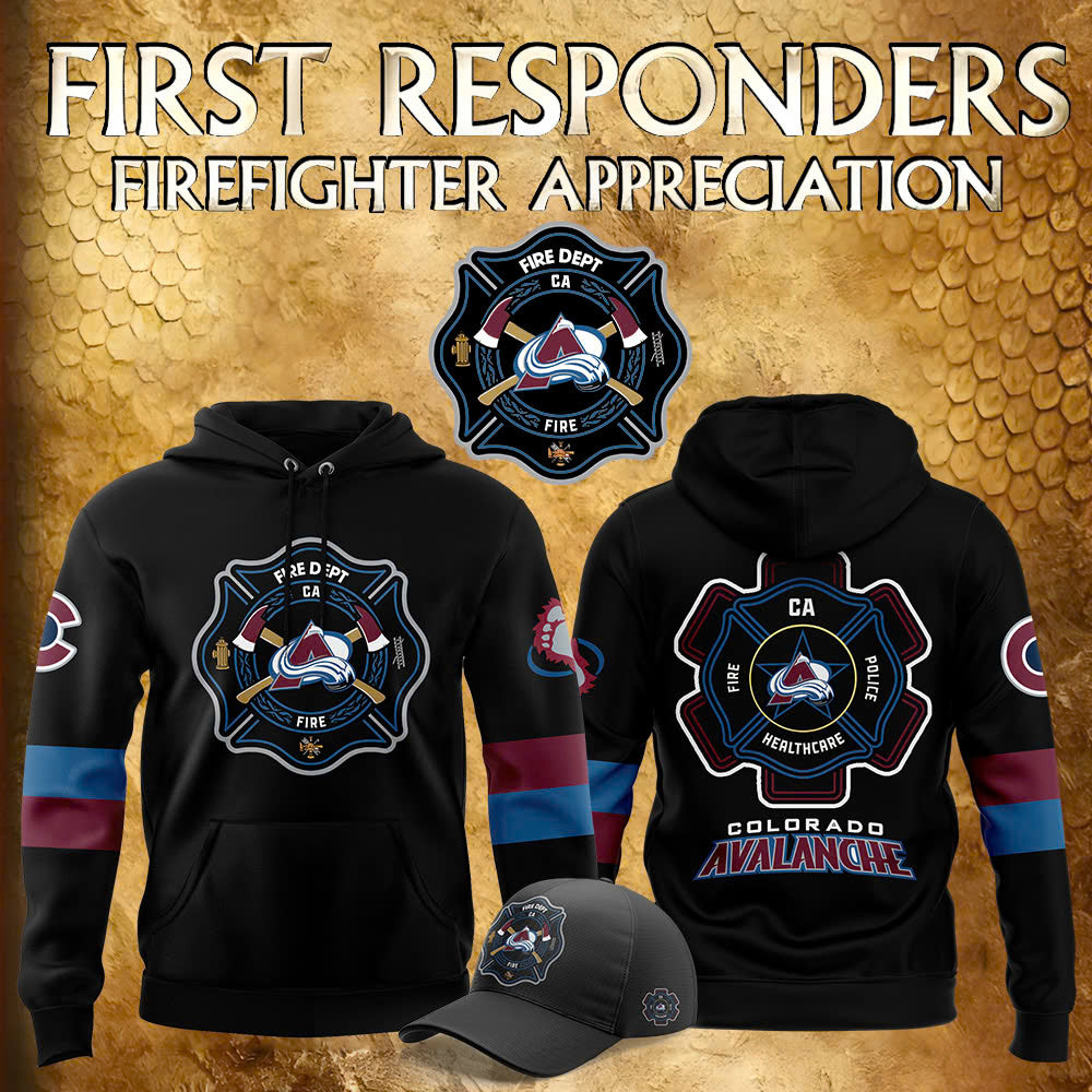 Premium Merch For Loyalists - Colorado Avalanche x 2024 Firefighter Appreciation Night Premium Limited Hoodie