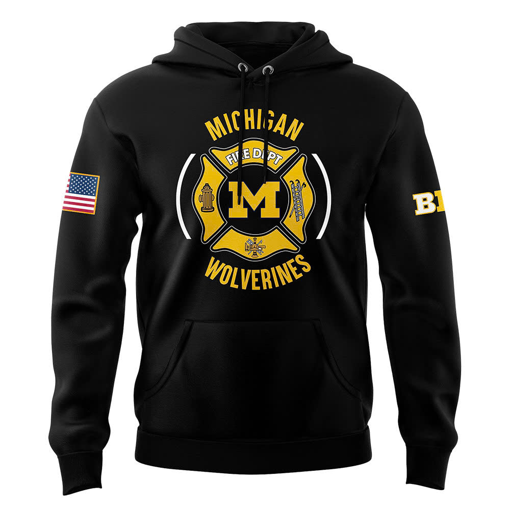 Michigan Wolverines Football x 2024 Firefighter Appreciation Night Premium Limited Pullover Hoodie