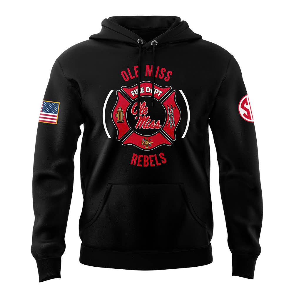 Ole Miss Rebels Football x 2024 Firefighter Appreciation Night Premium Limited Pullover Hoodie