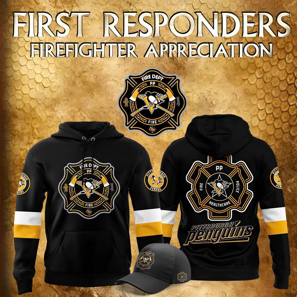 Premium Merch For Loyalists - Pittsburgh Penguins x 2024 Firefighter Appreciation Night Premium Limited Hoodie