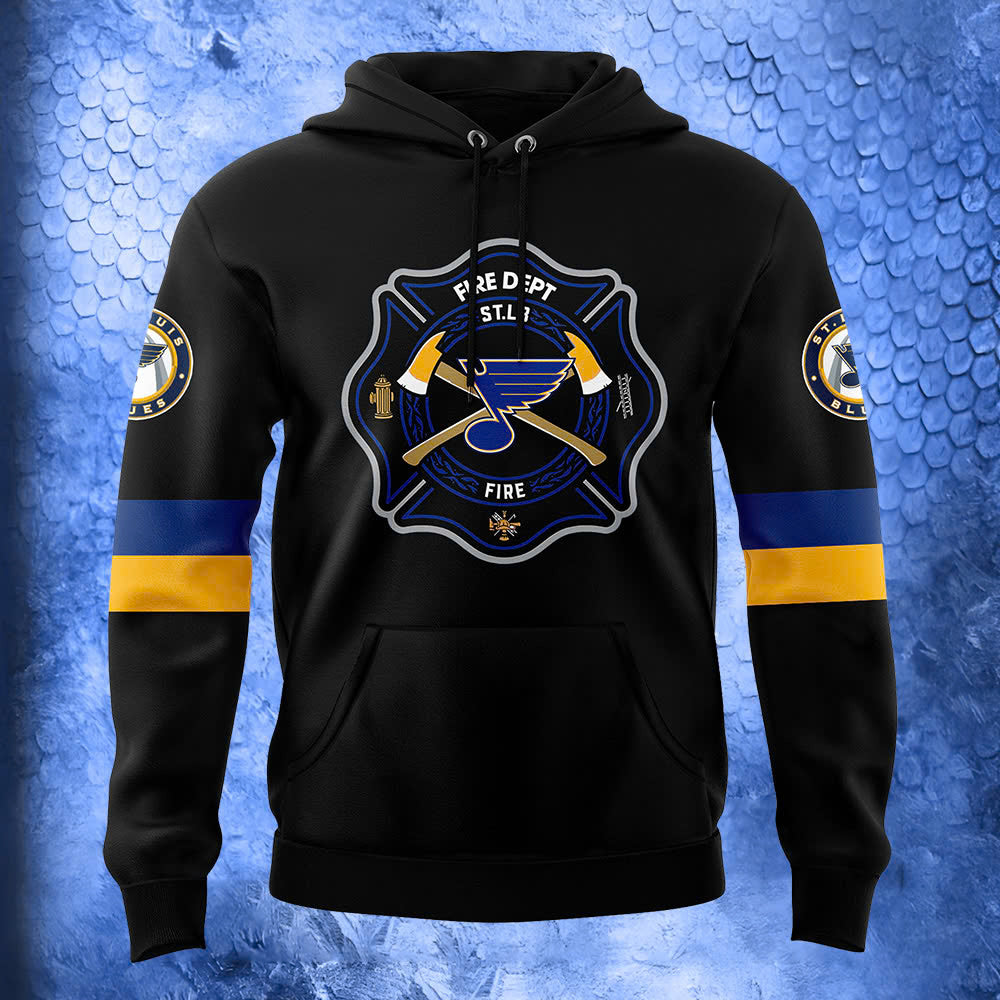 Premium Merch For Loyalists - St. Louis Blues Hockey x 2024 Firefighter Appreciation Night Premium Limited Hoodie