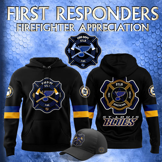 Premium Merch For Loyalists - St. Louis Blues Hockey x 2024 Firefighter Appreciation Night Premium Limited Hoodie