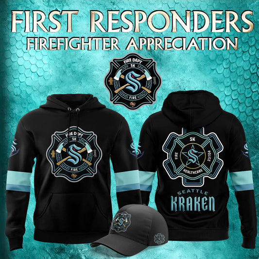 Premium Merch For Loyalists - Seattle Kraken x 2024 Firefighter Appreciation Night Premium Limited Hoodie