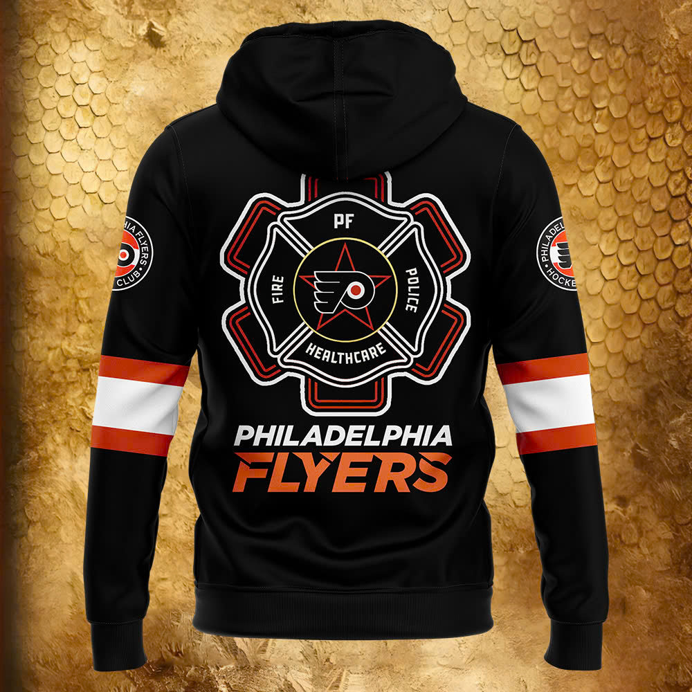 Premium Merch For Loyalists - Philadelphia Flyers Hockey x 2024 Firefighter Appreciation Night Premium Limited Hoodie