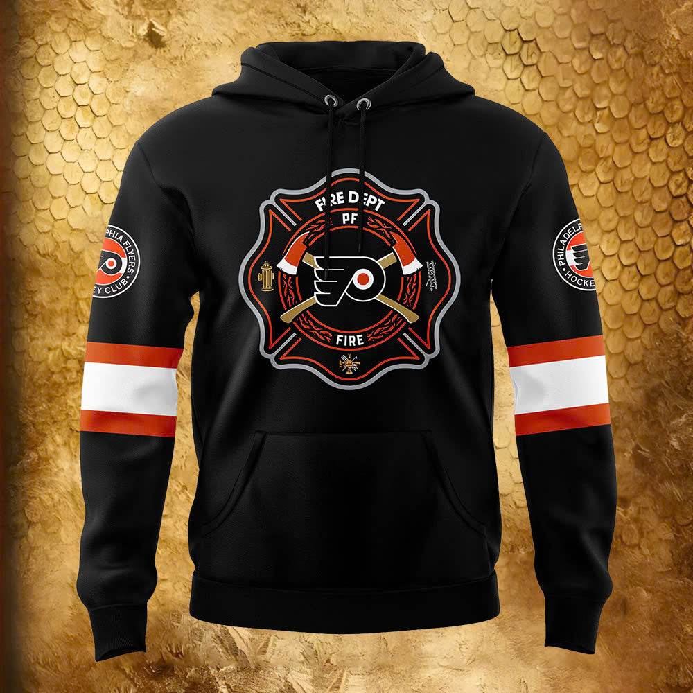 Premium Merch For Loyalists - Philadelphia Flyers Hockey x 2024 Firefighter Appreciation Night Premium Limited Hoodie