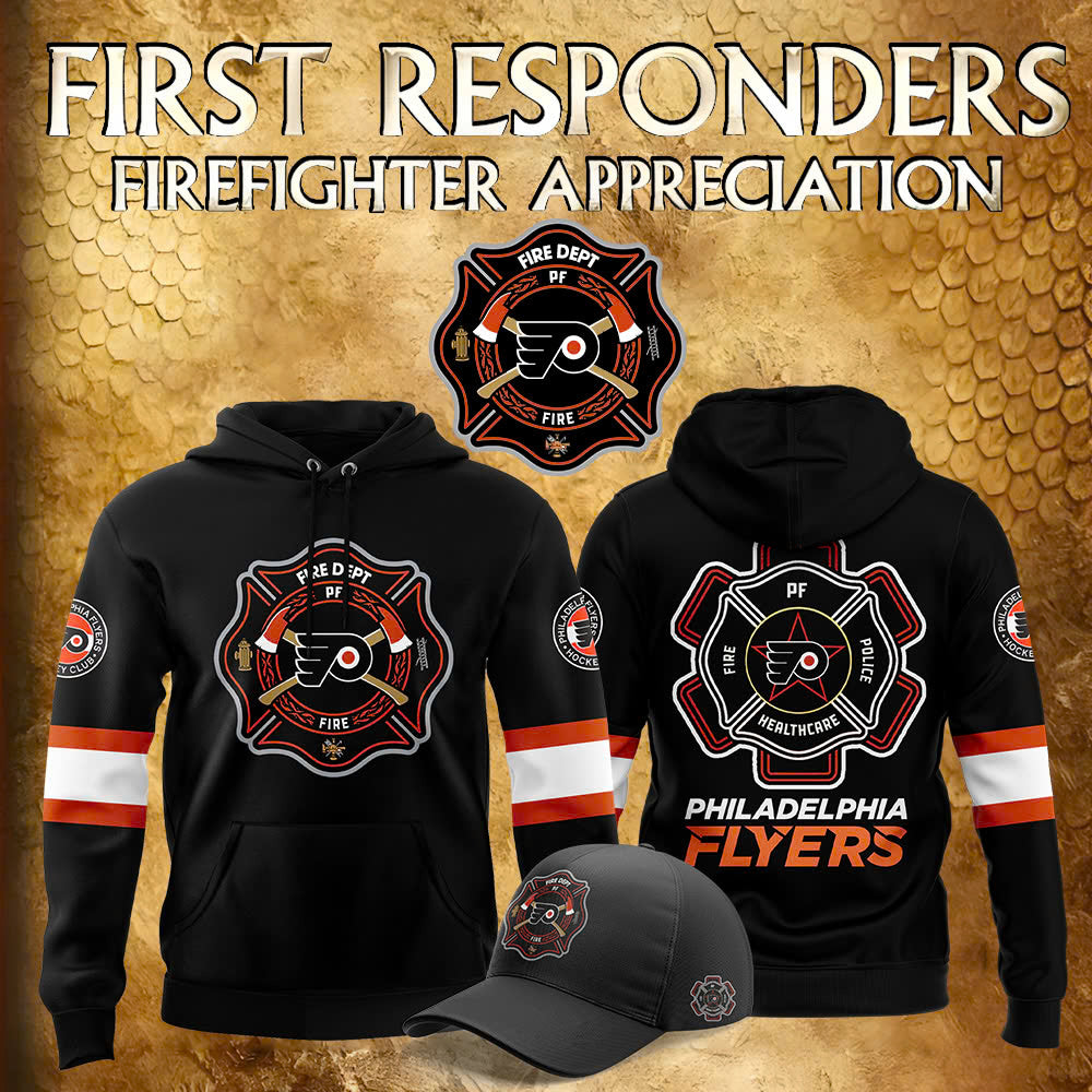 Premium Merch For Loyalists - Philadelphia Flyers Hockey x 2024 Firefighter Appreciation Night Premium Limited Hoodie