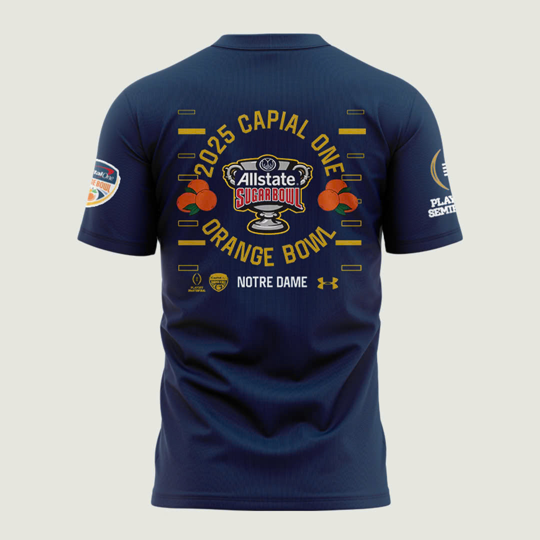 Notre Dame Fighting Irish Football Shirt - Notre Dame Sugar Bowl Champions T-Shirt Navy 2025