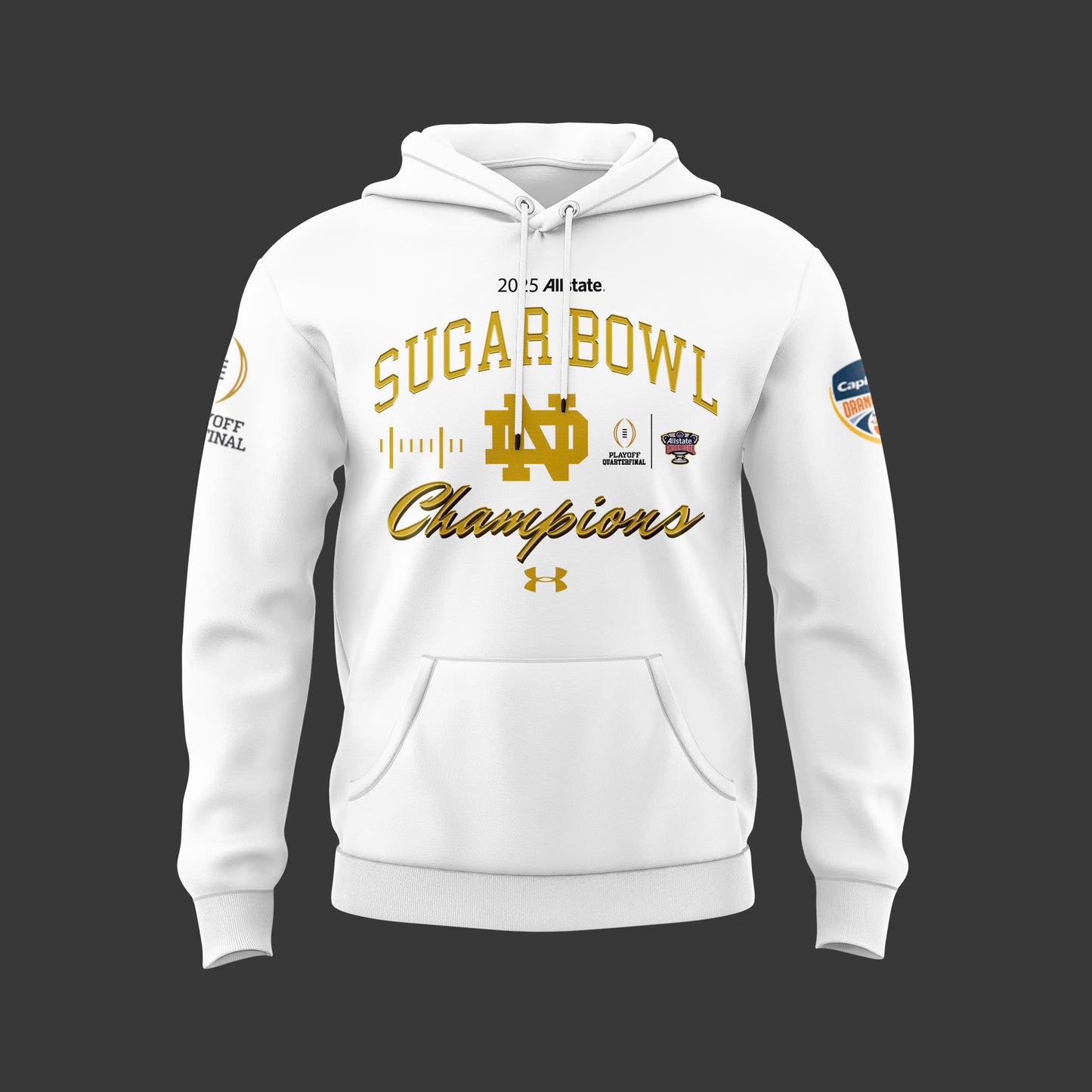 Notre Dame Fighting Irish Football Hoodie - Notre Dame Sugar Bowl Champions Hoodie 2025