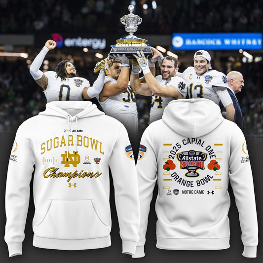 Notre Dame Fighting Irish Football Hoodie - Notre Dame Sugar Bowl Champions Hoodie 2025