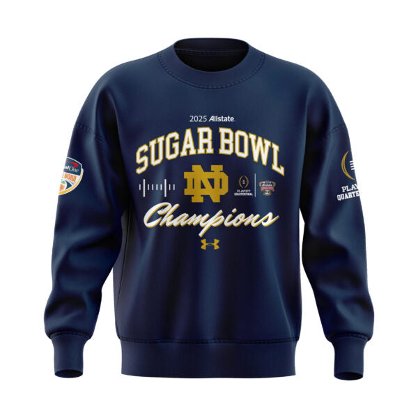 Notre Dame Fighting Irish Football Shirt - Notre Dame Sugar Bowl Champions Sweatshirt Navy 2025